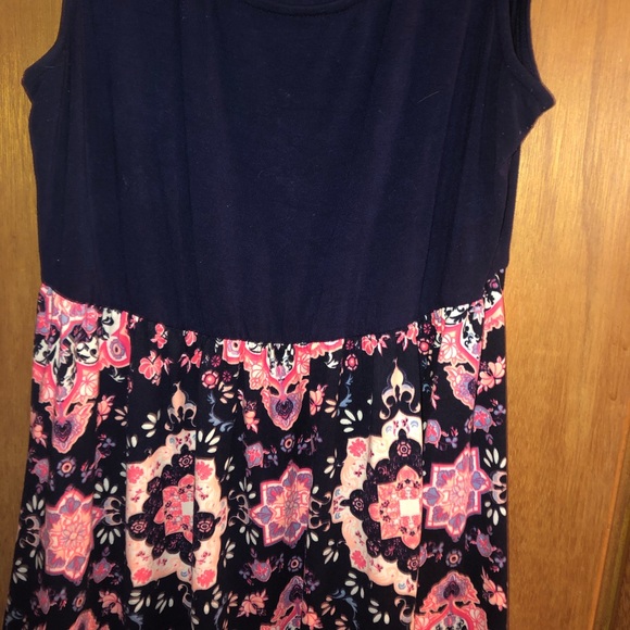 Women’s navy and pink tank dress with pockets, L - Picture 2 of 2